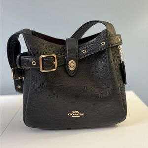 Coach Hadley Convertible Crossbody Black Pebbled Leather